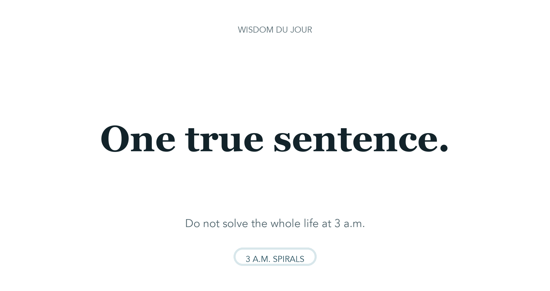 One True Sentence mug artwork
