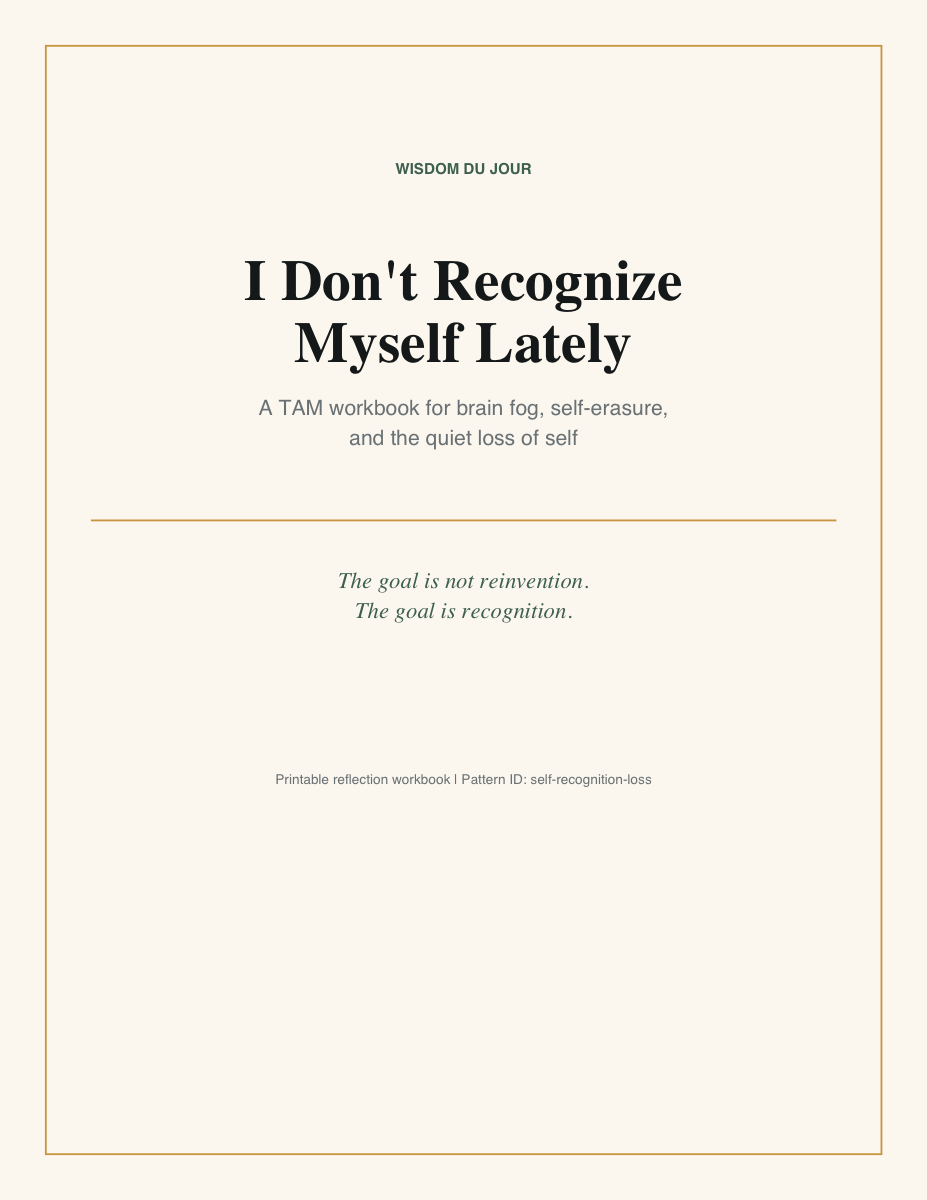 I Do Not Recognize Myself Lately workbook cover