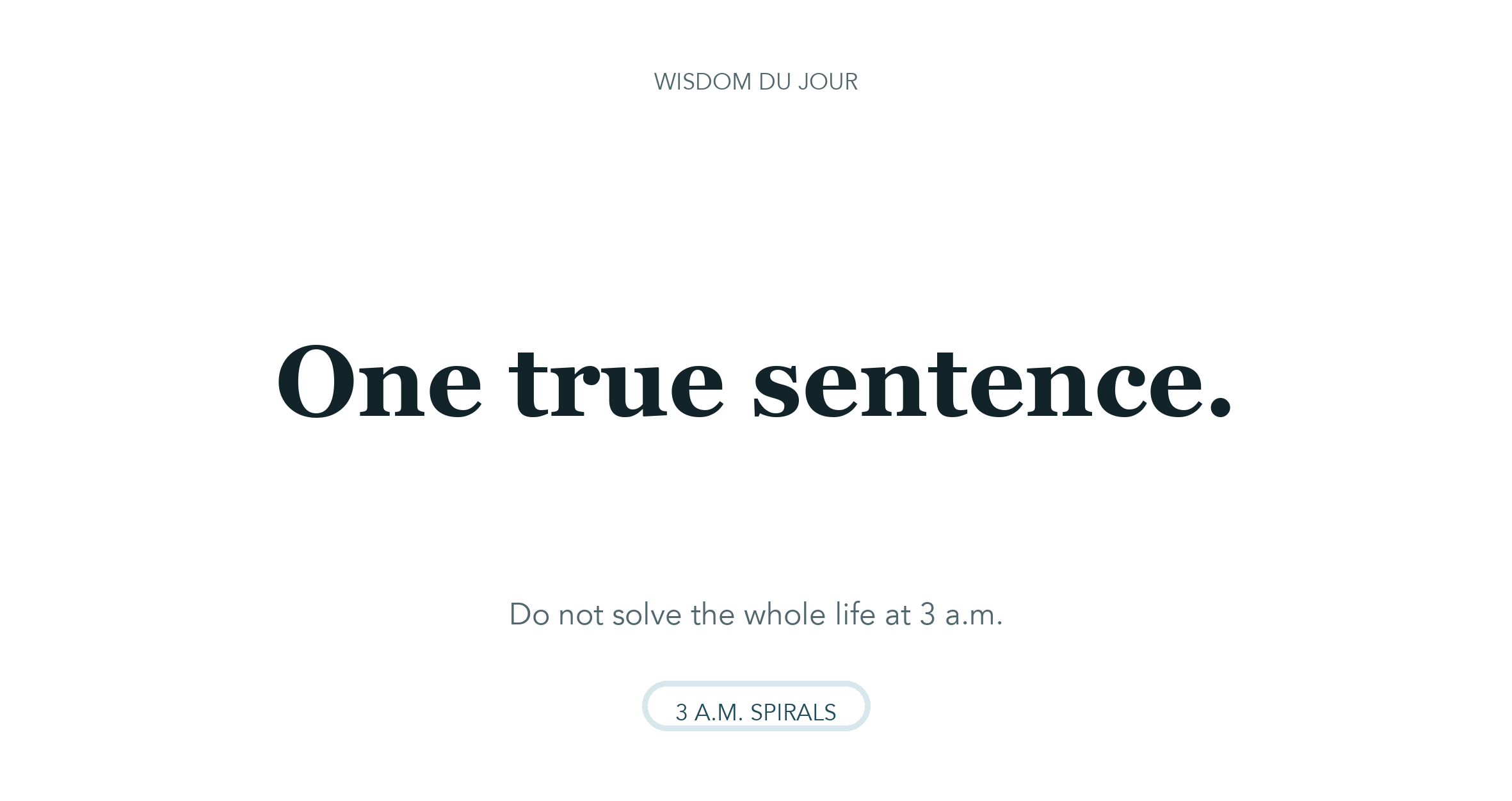 One True Sentence mug artwork