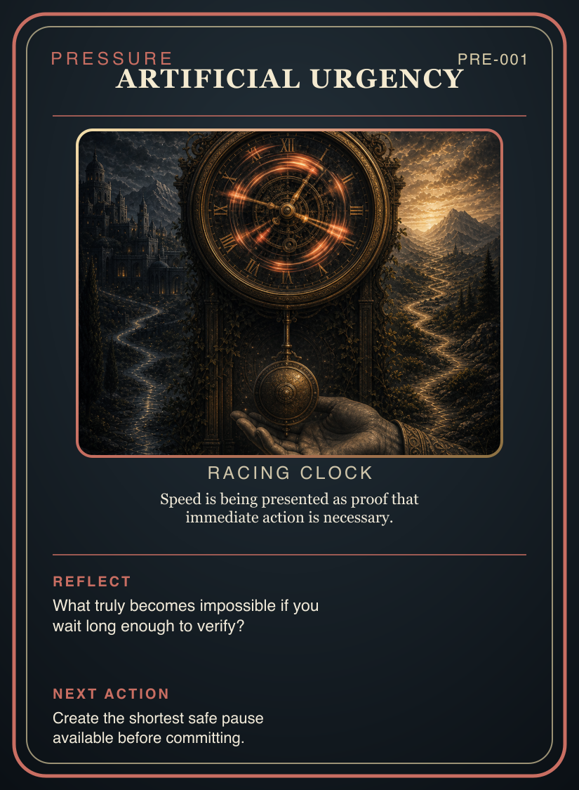Artificial Urgency reflection card